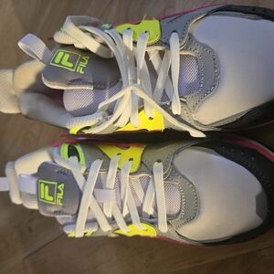 Fila Neon Yellow and Gray Sneakers with Chunky Sole
